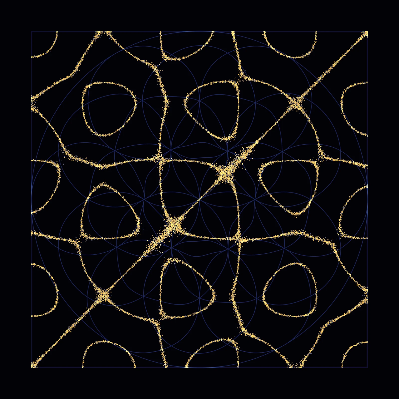 Chladni pattern at 174 Hz on a square plate, Sand palette