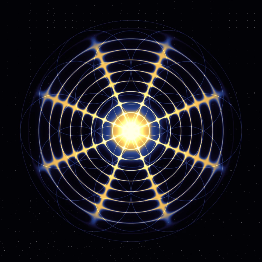 852 Hz in Mandala mode, Flower of Life layer